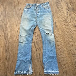 Re/Done Blue Distressed Women Jeans